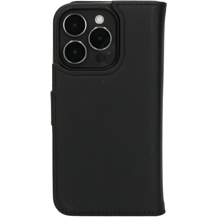 Mobiparts Mobiparts 2-in-1 Lederen Wallet Case voor iPhone 15 Pro - Zwart