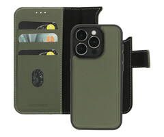 Mobiparts Mobiparts 2-in-1 Leren Wallet Case voor iPhone 15 Pro - Groen