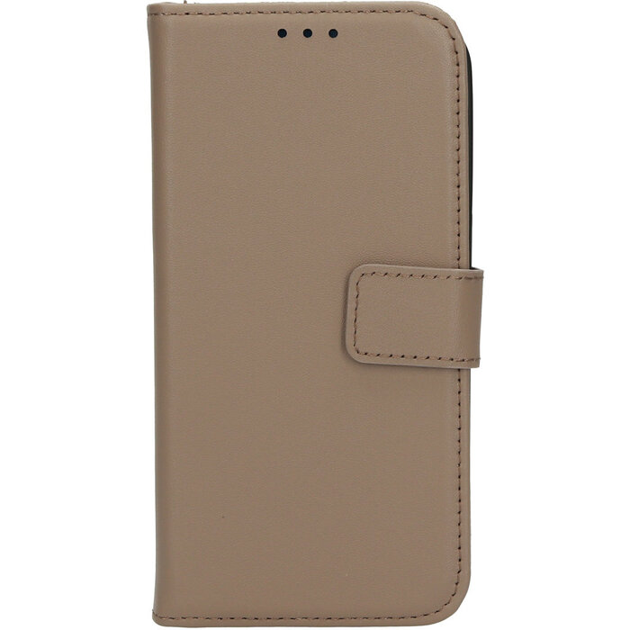 Mobiparts Mobiparts 2-in-1 Leren Wallet Case voor Apple iPhone 15 Pro - Taupe