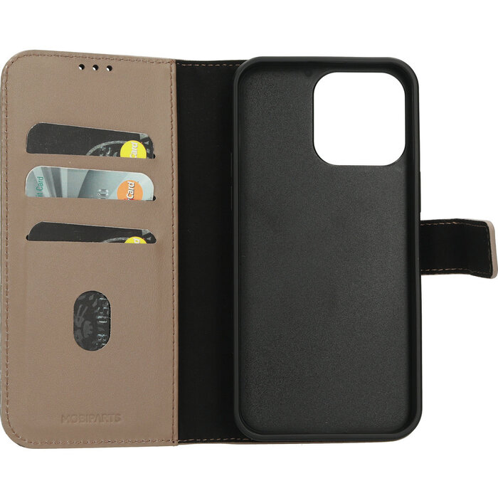 Mobiparts Mobiparts 2-in-1 Lederen Wallet Case iPhone 15 Pro Max - Taupe