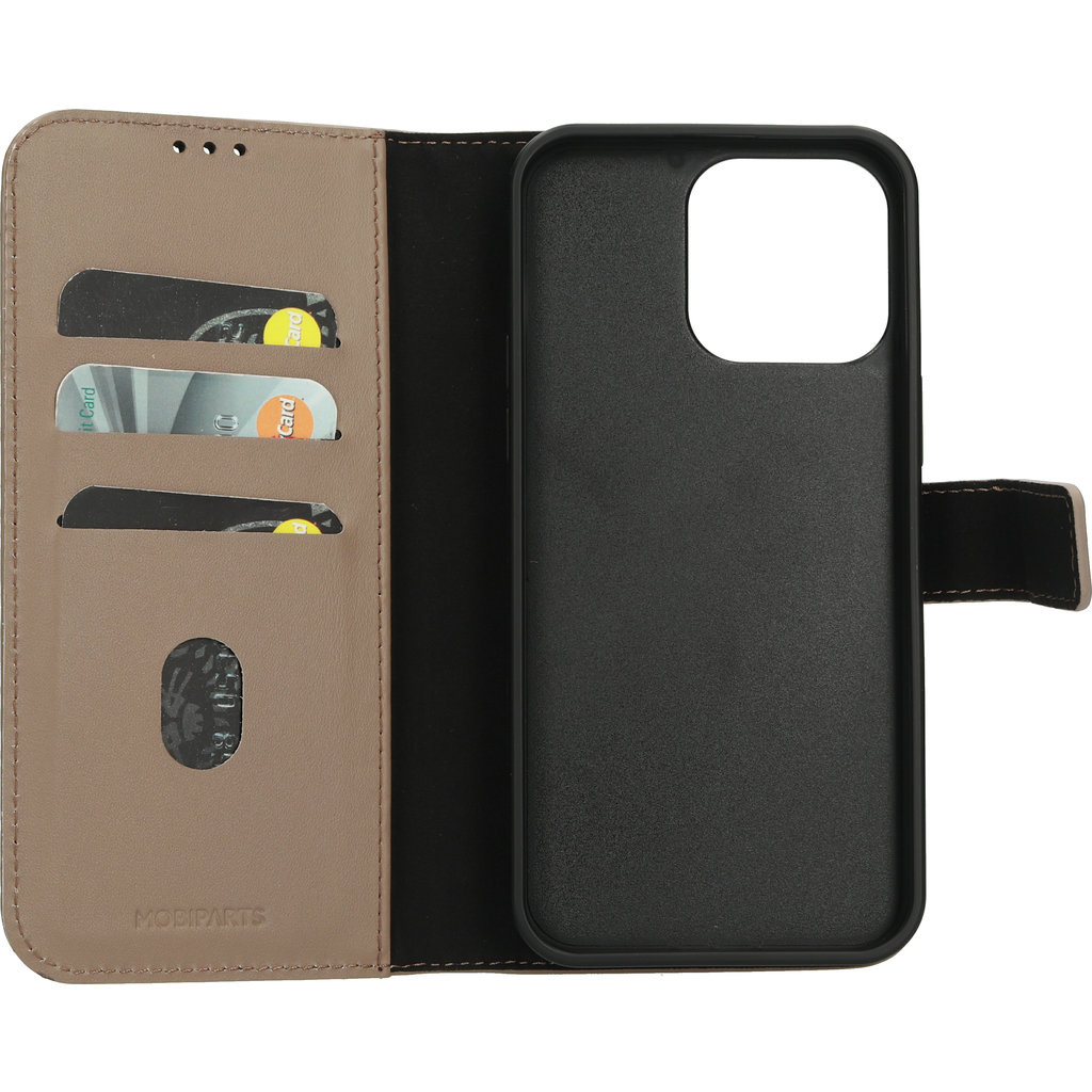 Mobiparts Mobiparts 2-in-1 Lederen Wallet Case iPhone 15 Pro Max - Taupe