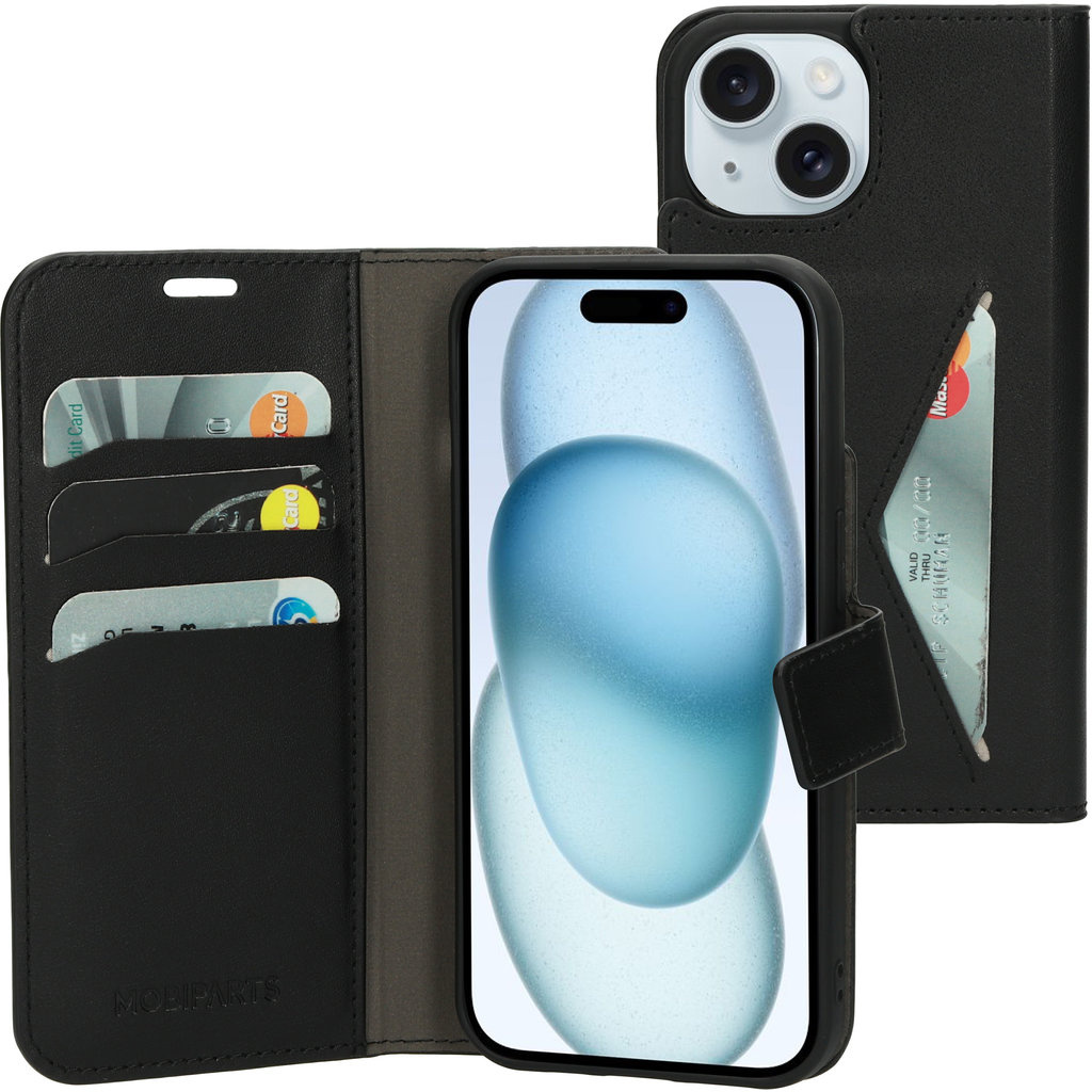 Mobiparts Mobiparts Classic Wallet Case voor iPhone 15, 14 & 13 - Zwart