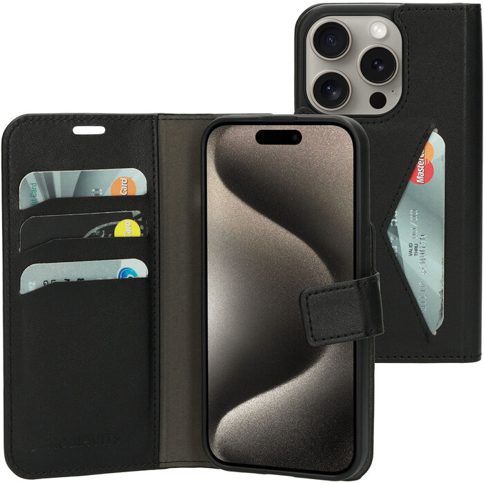 Mobiparts Mobiparts Classic Wallet Case voor iPhone 15 Pro - Zwart