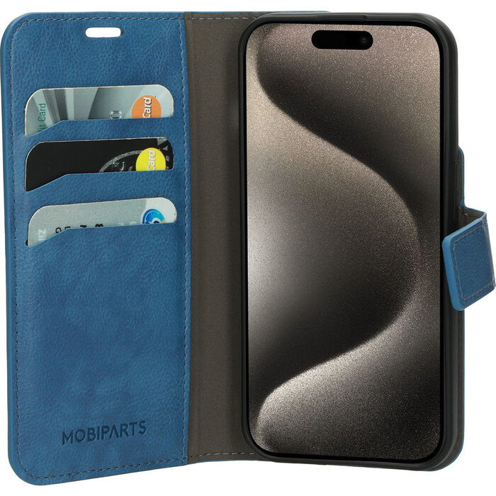 Mobiparts Mobiparts Classic Wallet Case voor Apple iPhone 15 Pro - Steel Blue