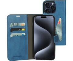 Mobiparts Mobiparts Classic Wallet Case voor iPhone 15 Pro Max - Staalblauw