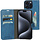 Mobiparts Classic Wallet Case voor iPhone 15 Pro Max - Staalblauw