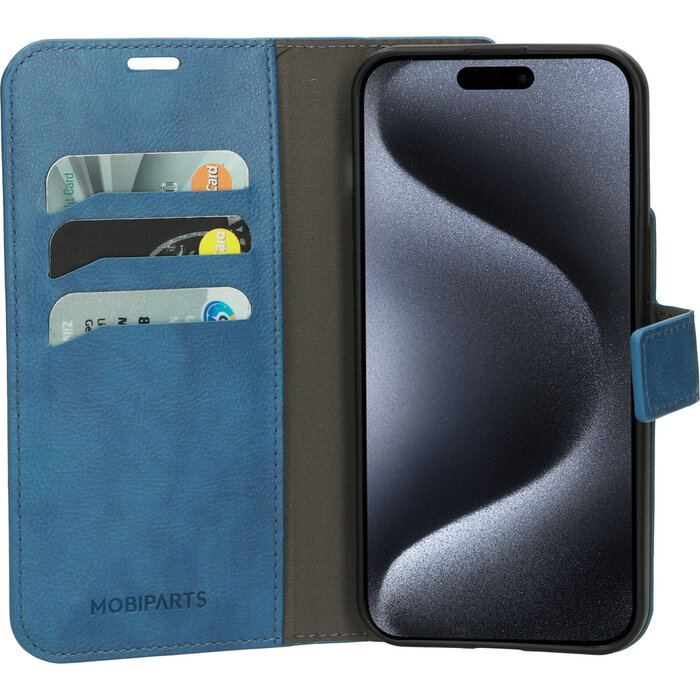 Mobiparts Mobiparts Classic Wallet Case voor iPhone 15 Pro Max - Staalblauw