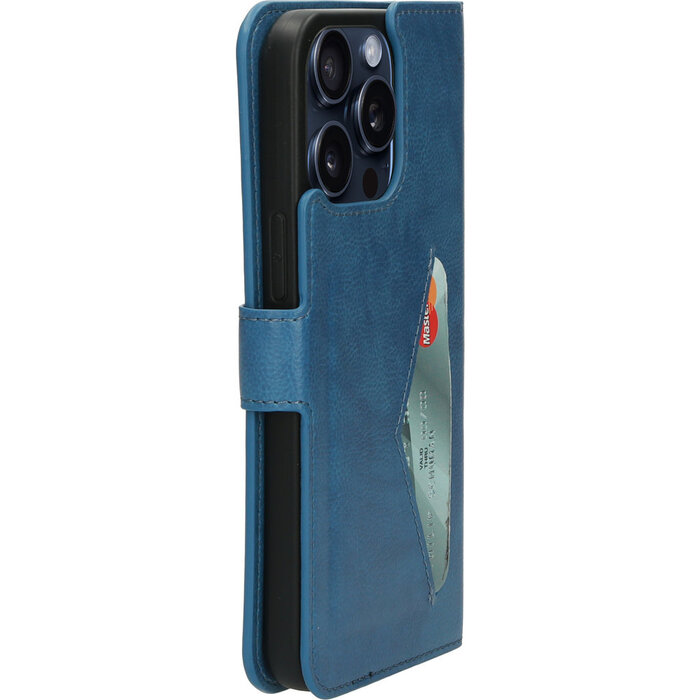 Mobiparts Mobiparts Classic Wallet Case voor iPhone 15 Pro Max - Staalblauw