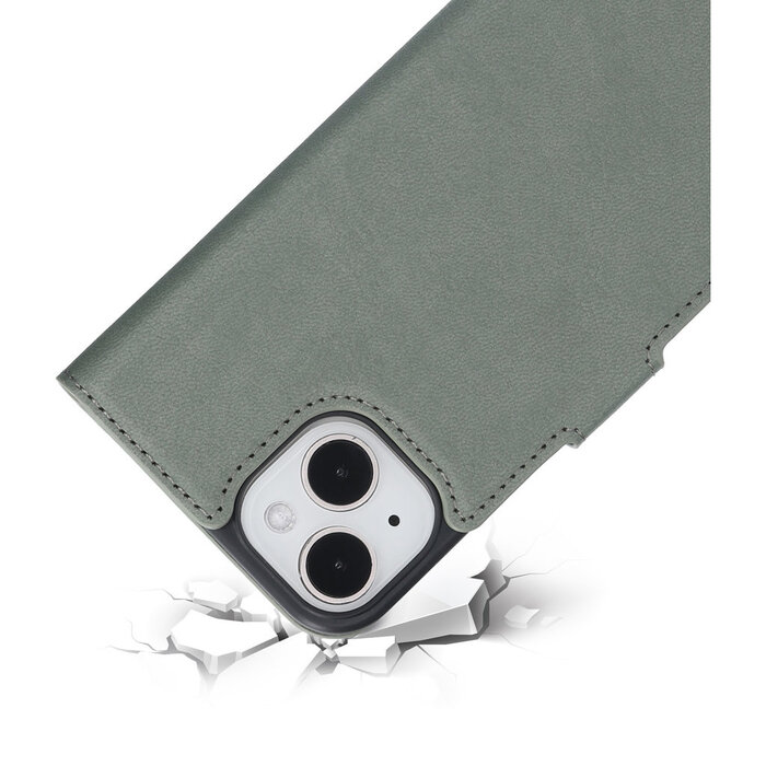 Mobiparts Mobiparts Classic Wallet Case voor iPhone 15, 14 & 13 - Stone Green