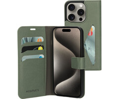 Mobiparts Mobiparts Classic Wallet Case voor iPhone 15 Pro - Stone Green