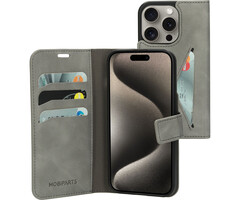 Mobiparts Mobiparts Classic Wallet Case voor iPhone 15 Pro - Granite Grey
