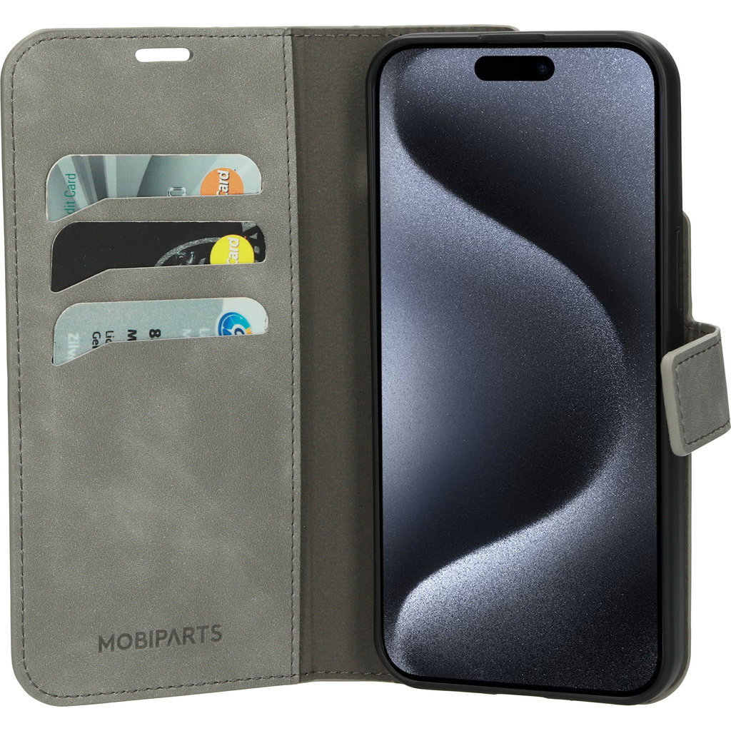 Mobiparts Mobiparts Classic Wallet Case iPhone 15 Pro Max - Granite Grey