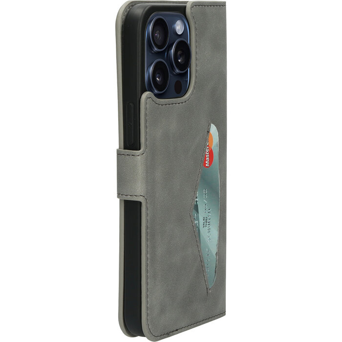 Mobiparts Mobiparts Classic Wallet Case Apple iPhone 15 Pro Max Granite Grey