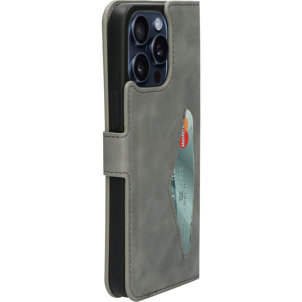 Mobiparts Mobiparts Classic Wallet Case iPhone 15 Pro Max - Granite Grey