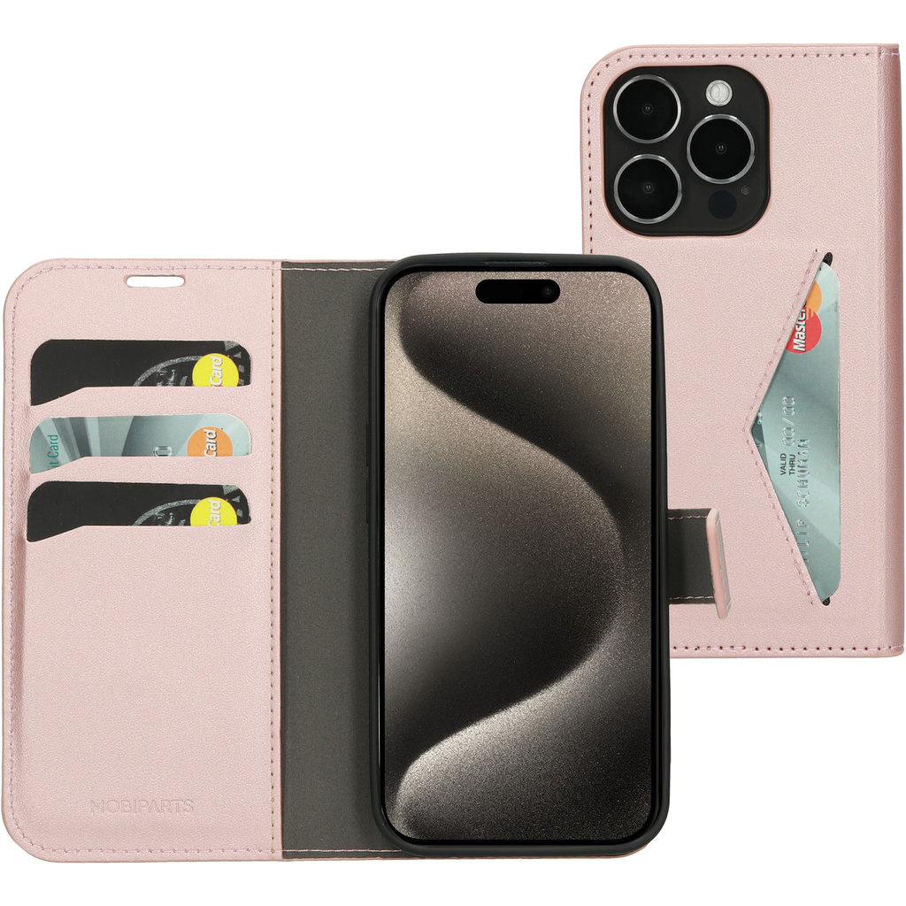 Mobiparts Mobiparts Classic Wallet Case voor iPhone 15 Pro - Roze