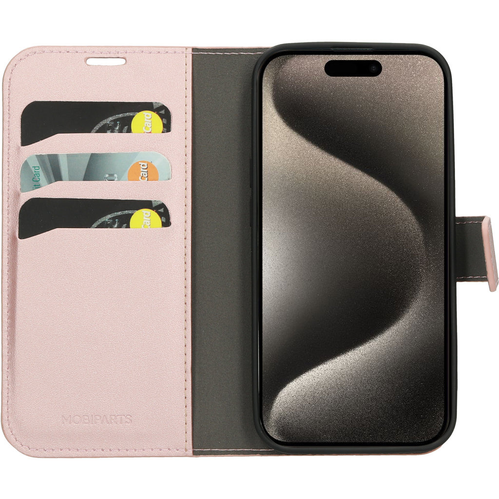 Mobiparts Mobiparts Classic Wallet Case voor iPhone 15 Pro - Roze