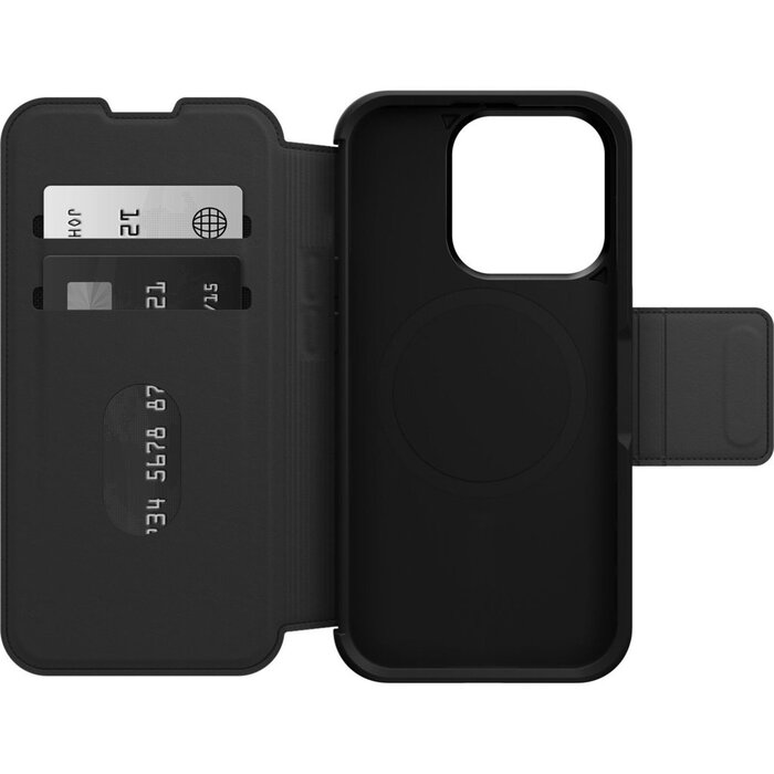 Otterbox OtterBox Strada Series Lederen Wallet Case voor Apple iPhone 15 Pro - Shadow Black