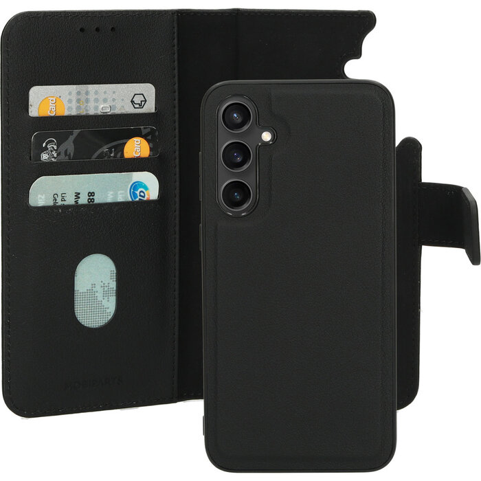 Mobiparts Mobiparts 2-in-1 Lederen Wallet Case voor Samsung Galaxy S23 FE - Zwart