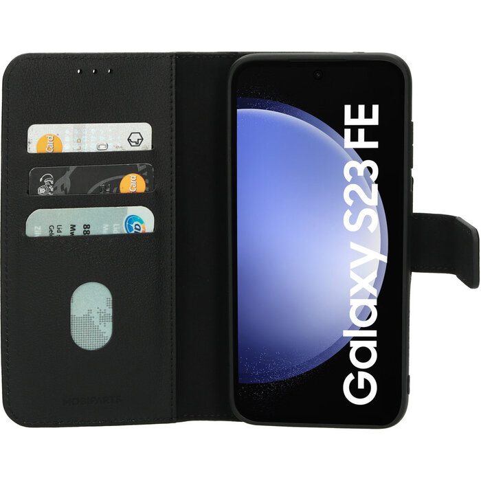 Mobiparts Mobiparts 2-in-1 Lederen Wallet Case voor Samsung Galaxy S23 FE - Zwart