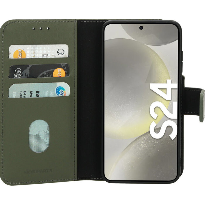 Mobiparts Mobiparts 2-in-1 Leren Wallet Case Samsung Galaxy S24 - Groen