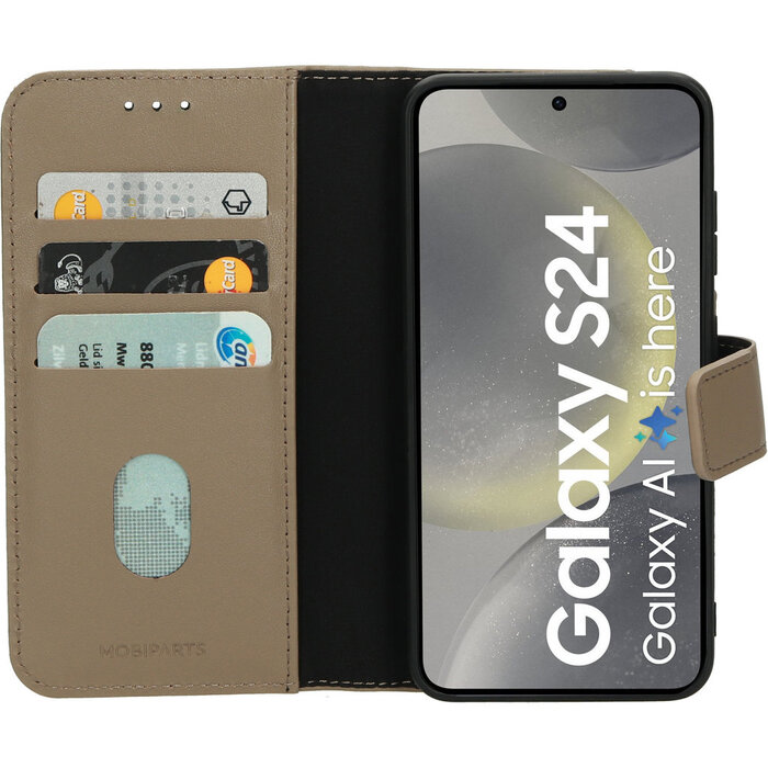 Mobiparts Mobiparts Leather 2 in 1 Wallet Case Samsung Galaxy S24 Taupe