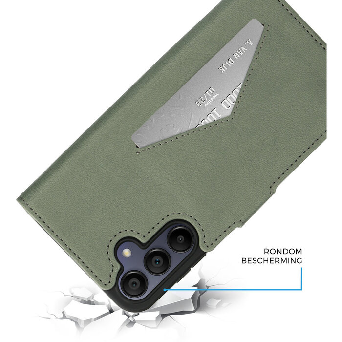 Mobiparts Mobiparts Classic Wallet Case voor Samsung Galaxy A15 - Stone Green