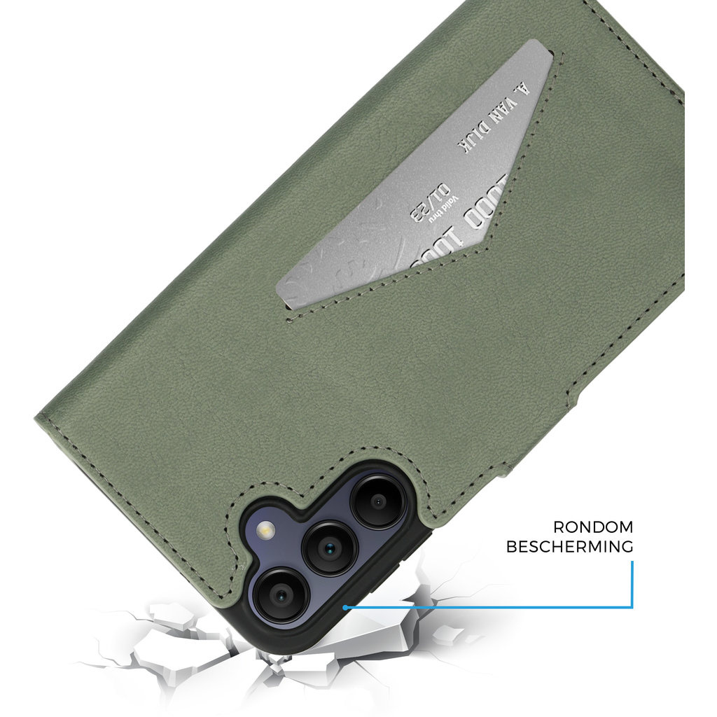 Mobiparts Mobiparts Classic Wallet Case voor Samsung Galaxy A15 - Stone Green