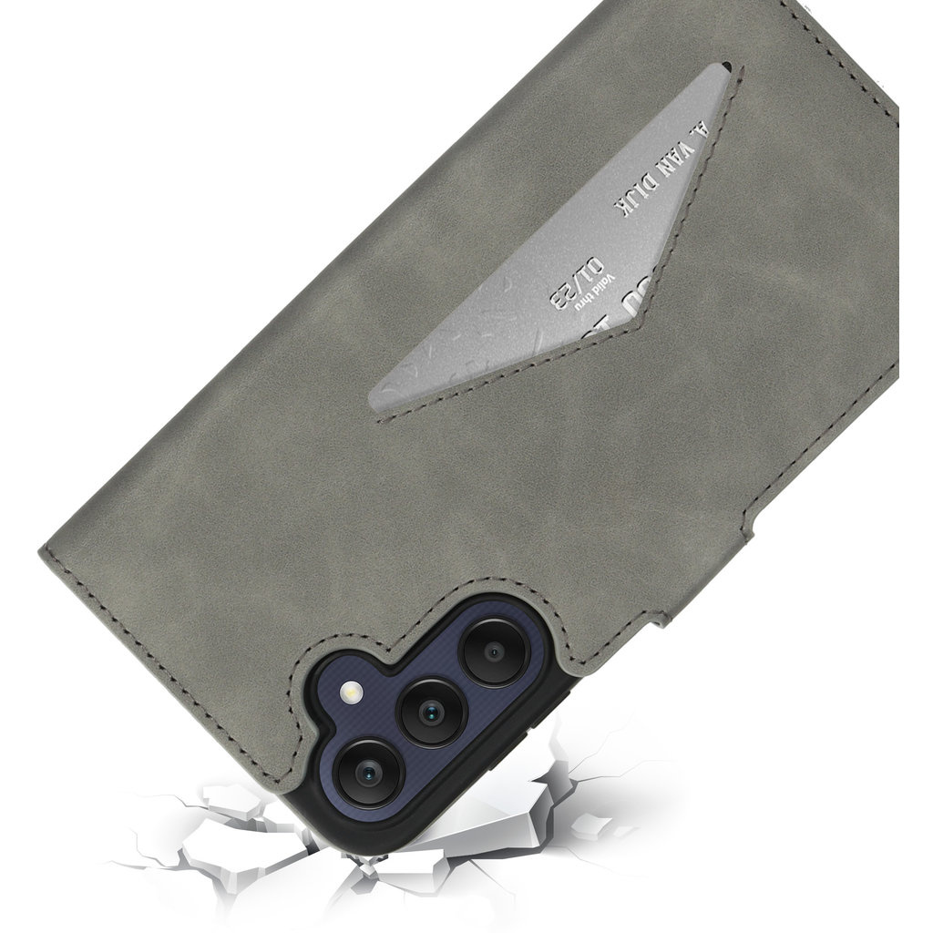 Mobiparts Mobiparts Classic Wallet Case voor Samsung Galaxy A25 - Granite Grey