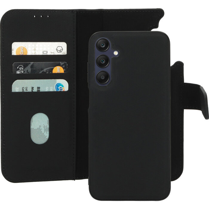 Mobiparts Mobiparts 2-in-1 Lederen Wallet Case Samsung Galaxy A25 - Zwart
