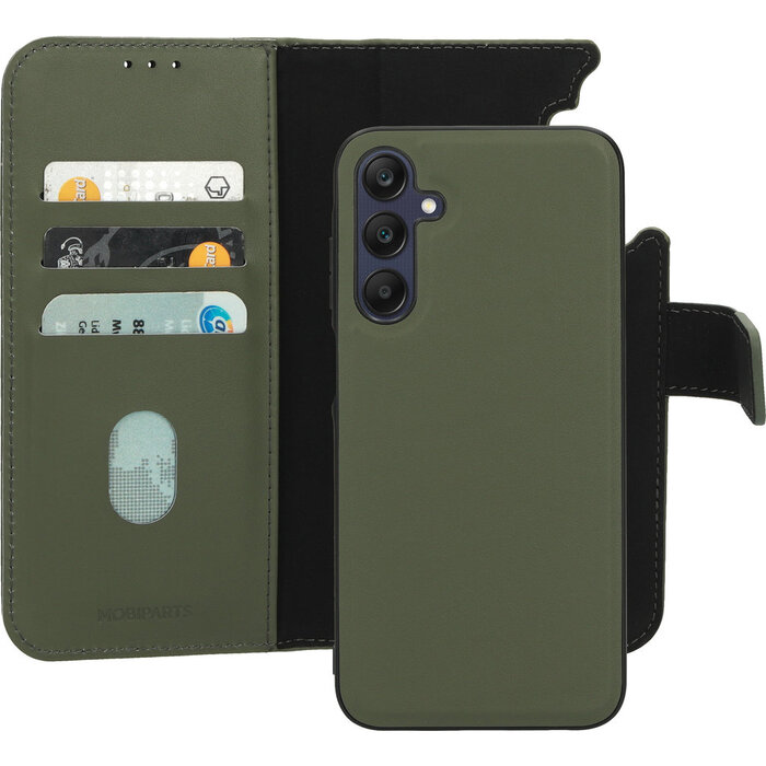 Mobiparts Mobiparts 2-in-1 Leren Wallet Case voor Samsung Galaxy A25 - Groen