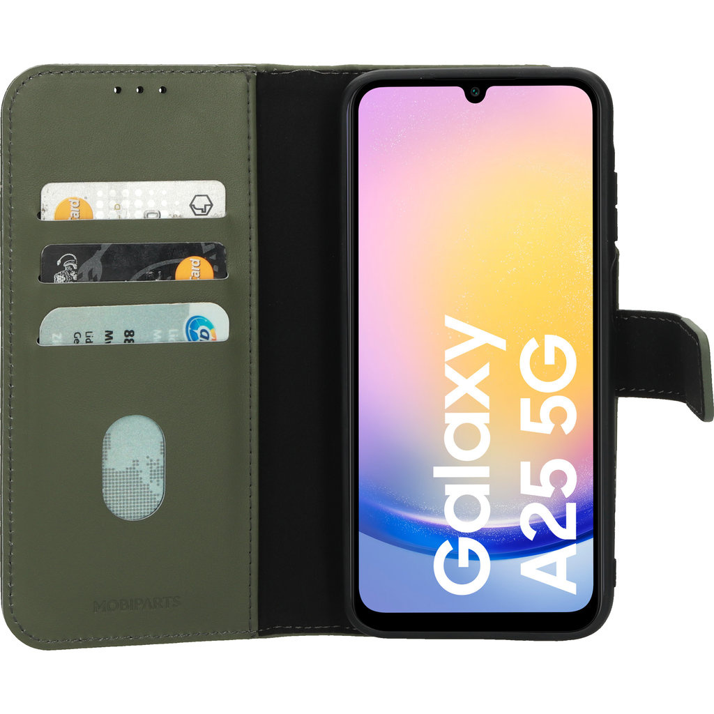 Mobiparts Mobiparts 2-in-1 Leren Wallet Case voor Samsung Galaxy A25 - Groen