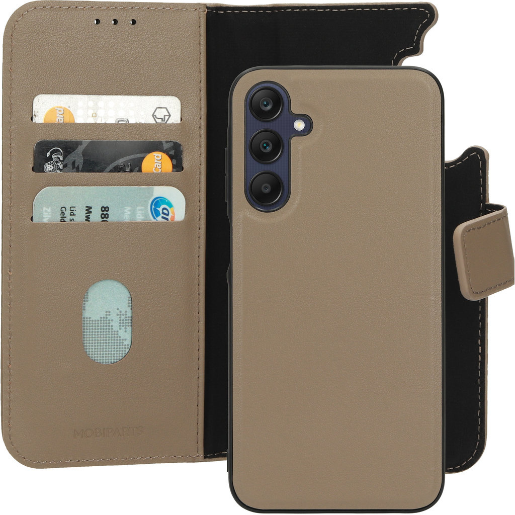 Mobiparts Mobiparts 2-in-1 Lederen Wallet Case voor Samsung Galaxy A25 - Taupe