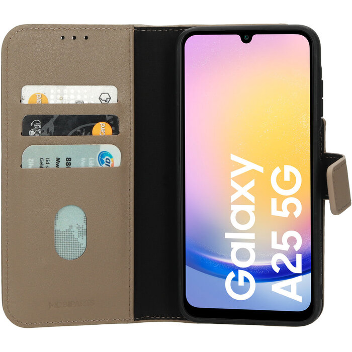 Mobiparts Mobiparts 2-in-1 Lederen Wallet Case voor Samsung Galaxy A25 - Taupe