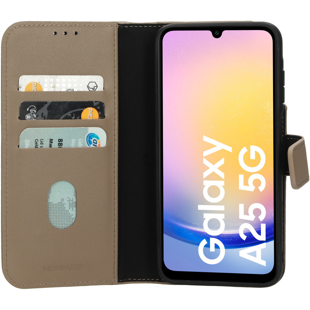 Mobiparts Mobiparts 2-in-1 Lederen Wallet Case voor Samsung Galaxy A25 - Taupe