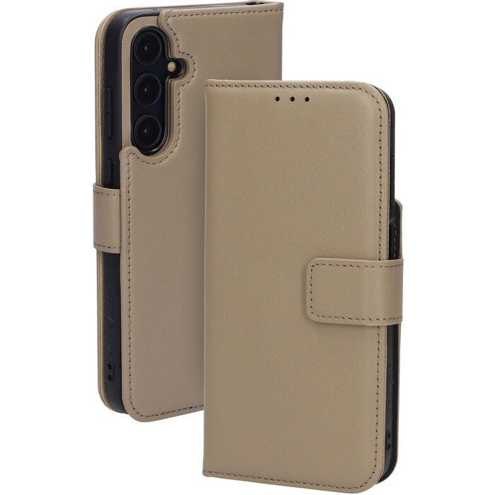 Mobiparts Mobiparts 2-in-1 Lederen Wallet Case voor Samsung Galaxy A55 - Taupe