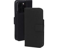 Mobiparts Mobiparts Lederen Wallet Case iPhone 15 Pro MagSafe - Zwart