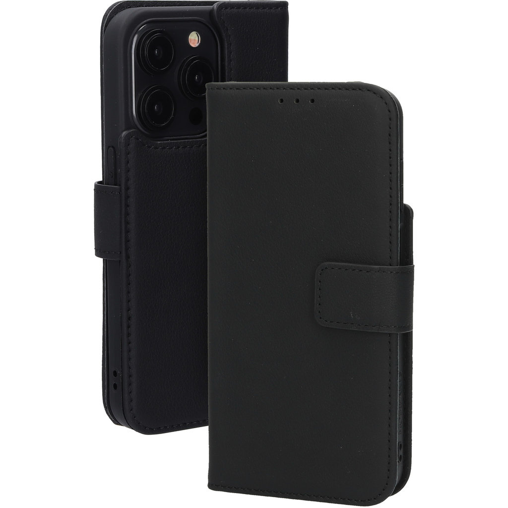 Mobiparts Mobiparts Lederen Wallet Case iPhone 15 Pro MagSafe - Zwart