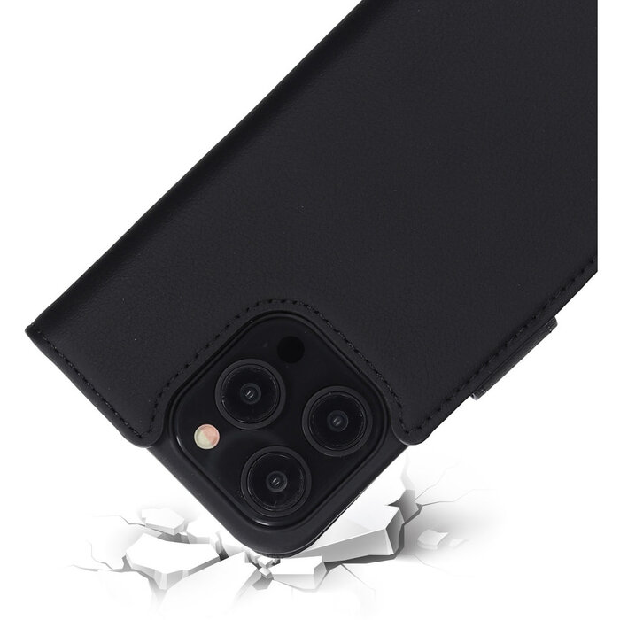 Mobiparts Mobiparts Lederen Wallet Case iPhone 15 Pro MagSafe - Zwart