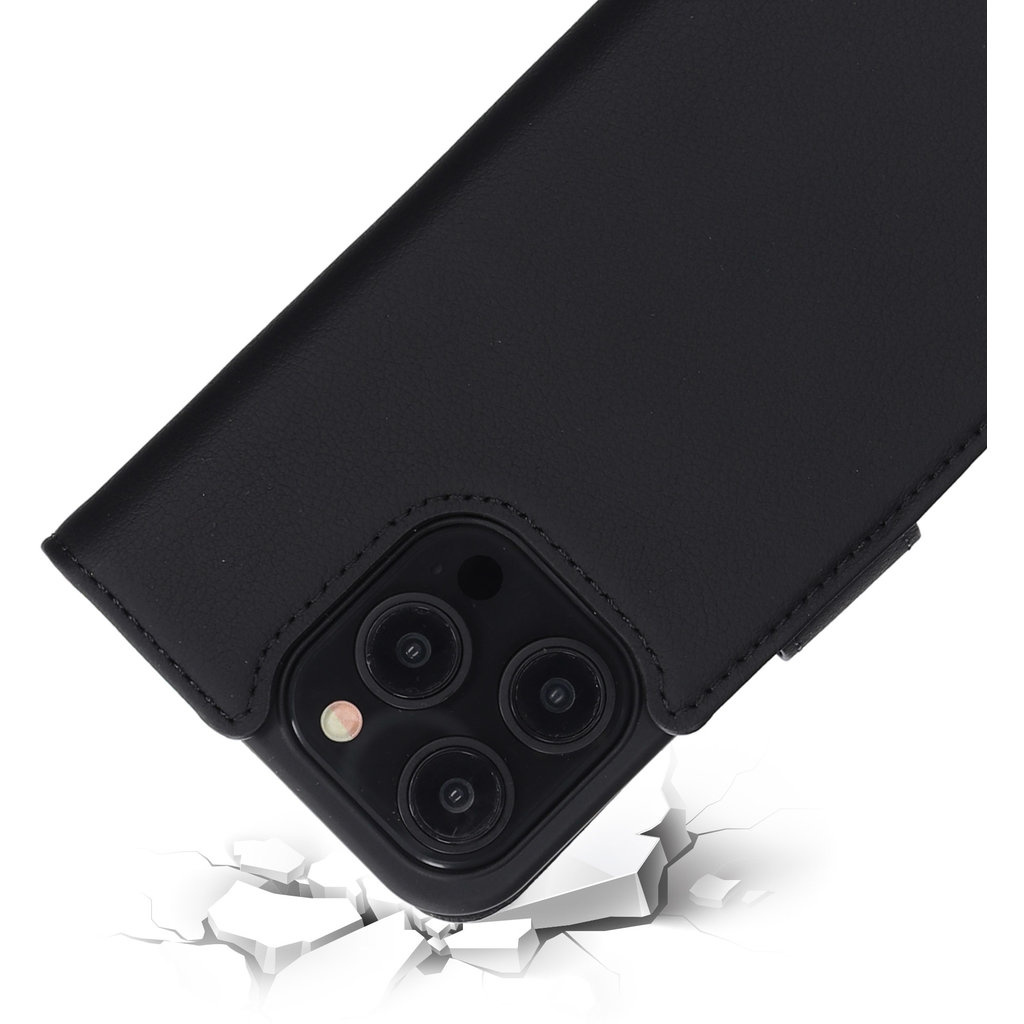 Mobiparts Mobiparts Lederen Wallet Case iPhone 15 Pro MagSafe - Zwart