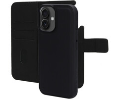 Mobiparts Mobiparts 2-in-1 Lederen Wallet Case voor iPhone 16 - Zwart