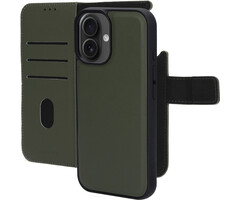 Mobiparts Mobiparts 2-in-1 Leren Wallet Case voor iPhone 16 - Groen