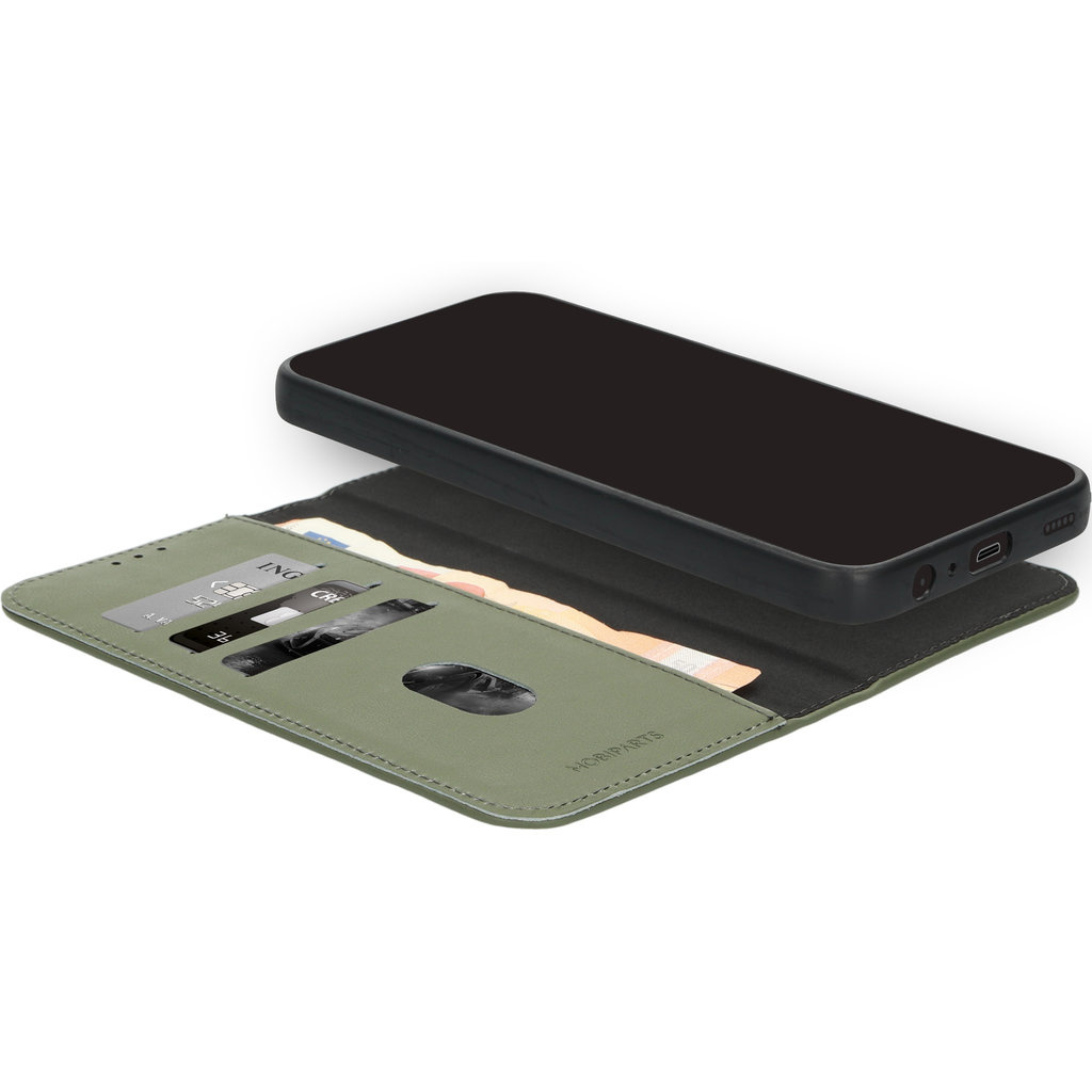 Mobiparts Mobiparts 2-in-1 Lederen Wallet Case voor iPhone 16 Pro - Groen
