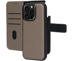 Mobiparts Mobiparts 2-in-1 Lederen Wallet Case voor iPhone 16 Pro - Taupe