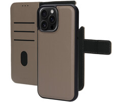 Mobiparts Mobiparts 2-in-1 Lederen Wallet Case voor iPhone 16 Pro Max - Taupe