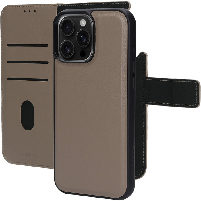 Mobiparts Mobiparts 2-in-1 Lederen Wallet Case voor iPhone 16 Pro Max - Taupe