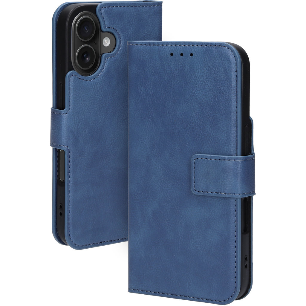 Mobiparts Mobiparts Classic Wallet Case voor iPhone 16 - Steel Blue (MagSafe)