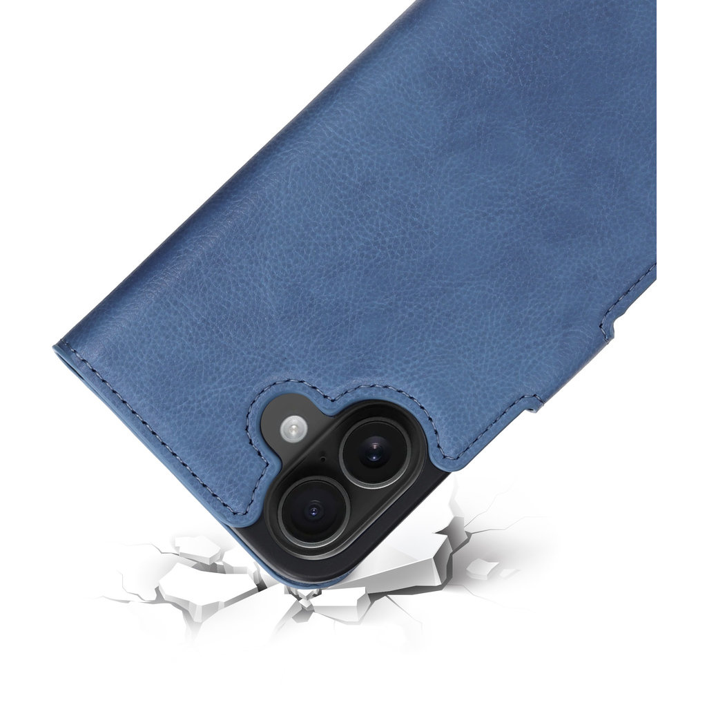 Mobiparts Mobiparts Classic Wallet Case voor iPhone 16 - Steel Blue (MagSafe)