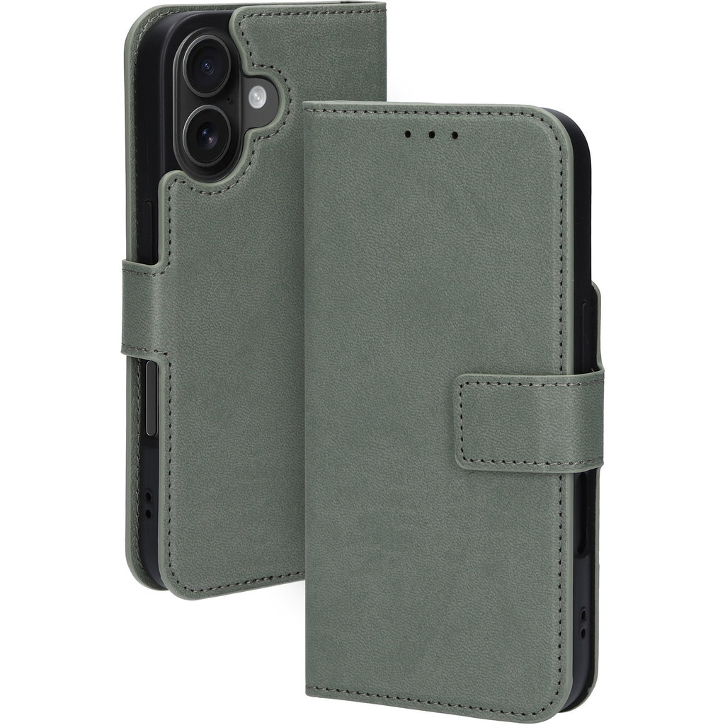 Mobiparts Mobiparts Classic Wallet Case voor iPhone 16 - Stone Green (MagSafe)