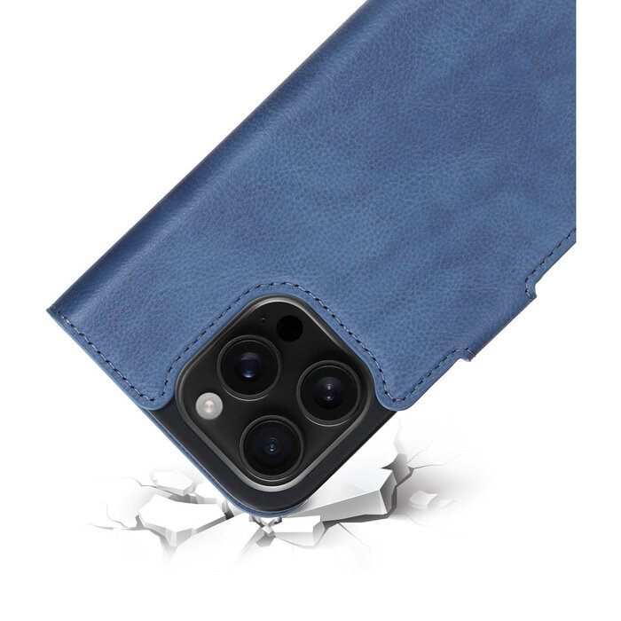 Mobiparts Mobiparts Classic Wallet Case voor iPhone 16 Pro - MagSafe - Steel Blue