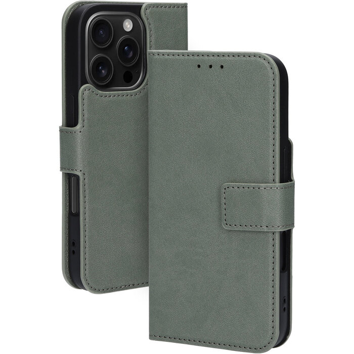 Mobiparts Mobiparts Classic Wallet Case voor iPhone 16 Pro - Stone Green - MagSafe